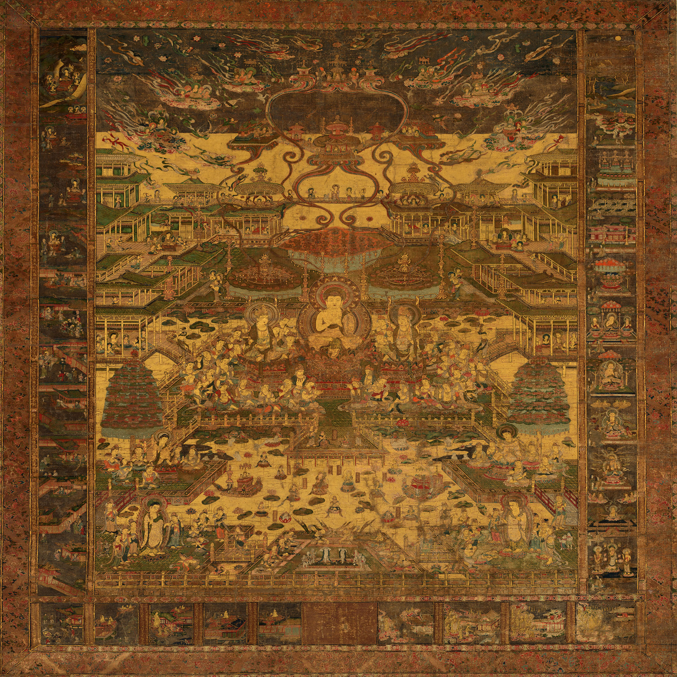 当麻曼荼羅図 40角(400mm×400mm）アートポスター 絵画 日本製 インテリア 壁紙