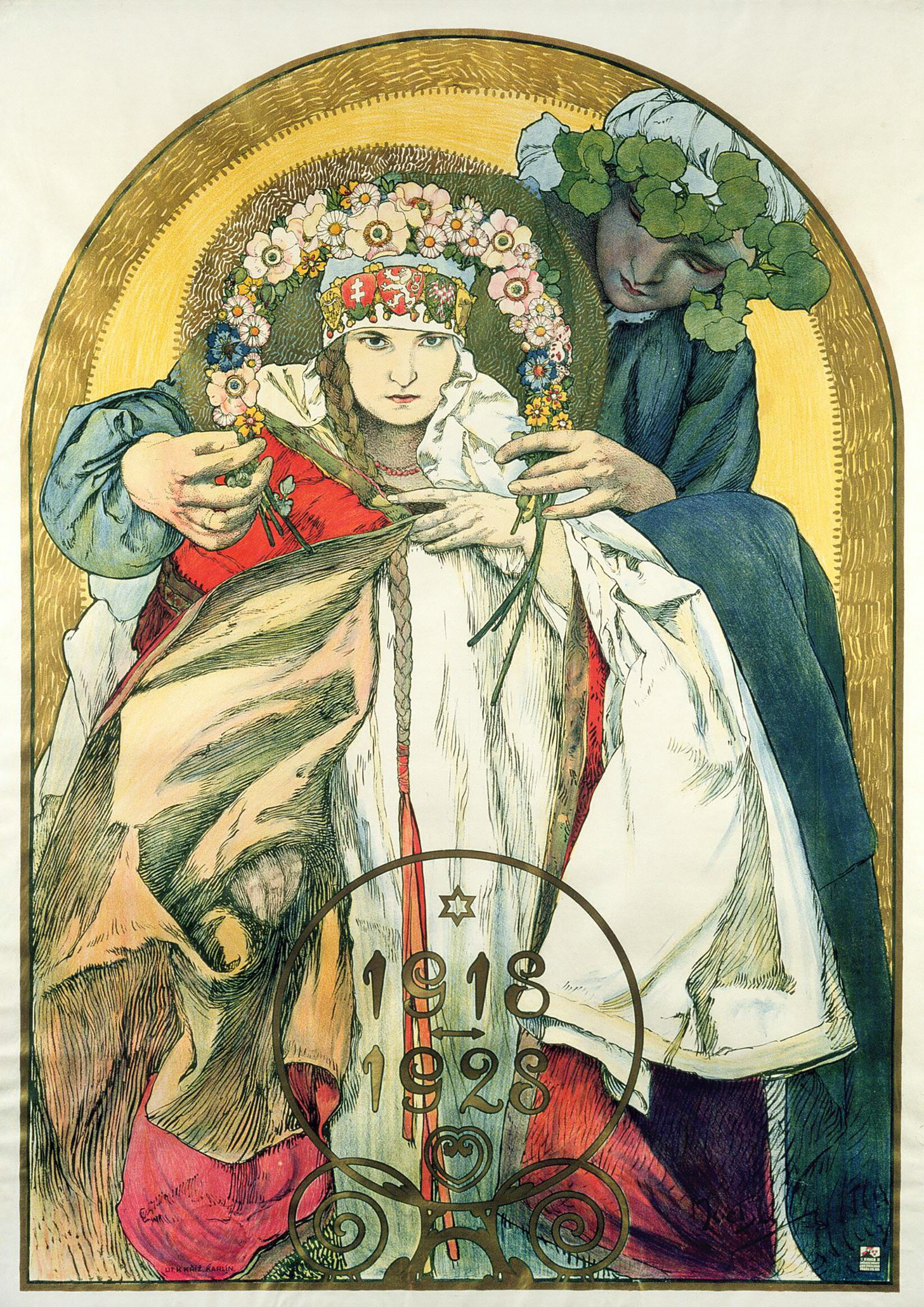 Posters （Art） - アルフォンス・ミュシャ　1918-1928 独立10周年　A1(594mm×841mm）アートポスター 日本製 絵画 インテリア 壁紙