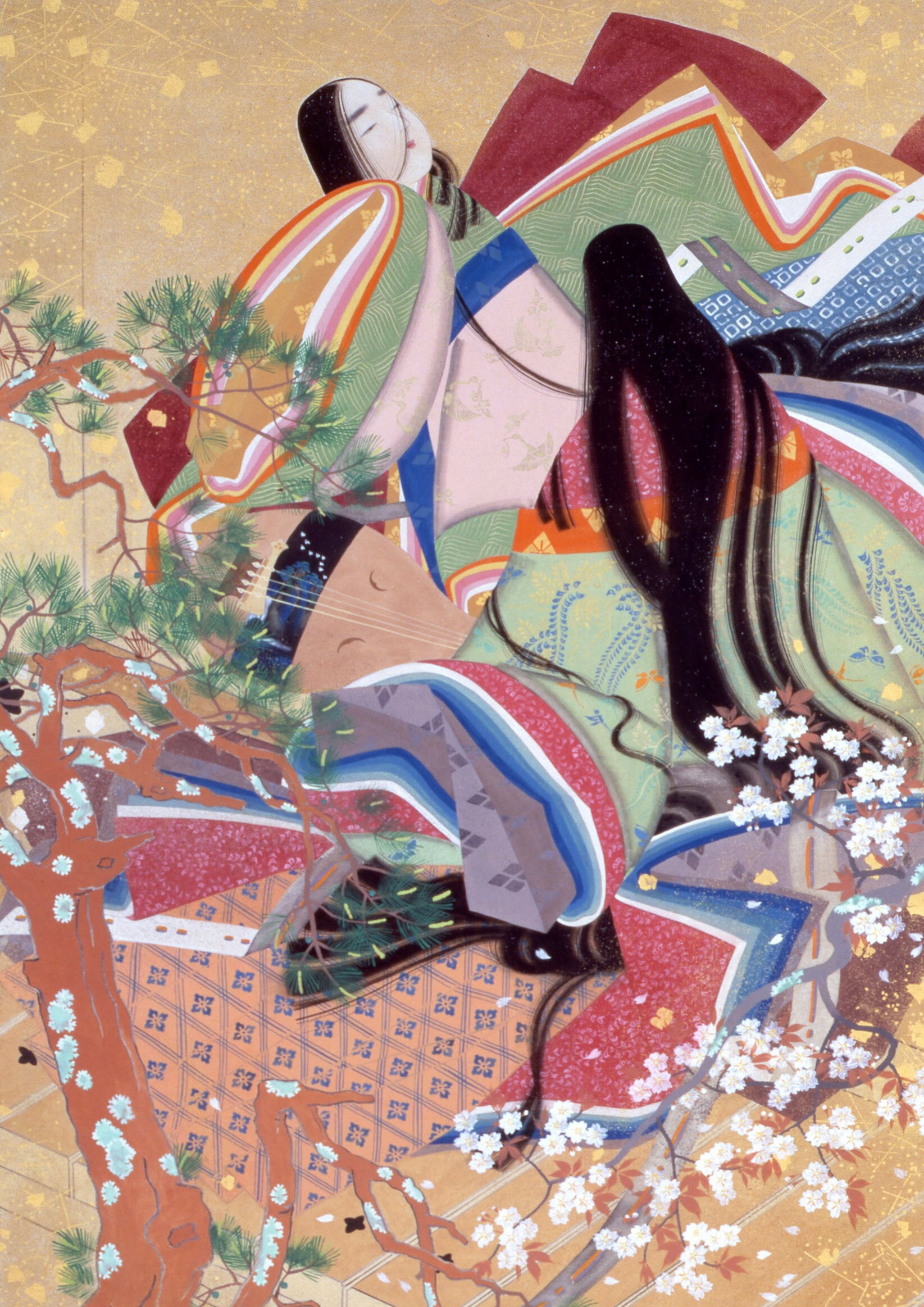 松岡映丘 「春光春衣」　A3(297mm×420mm）アートポスター 日本製 絵画 インテリア 壁紙