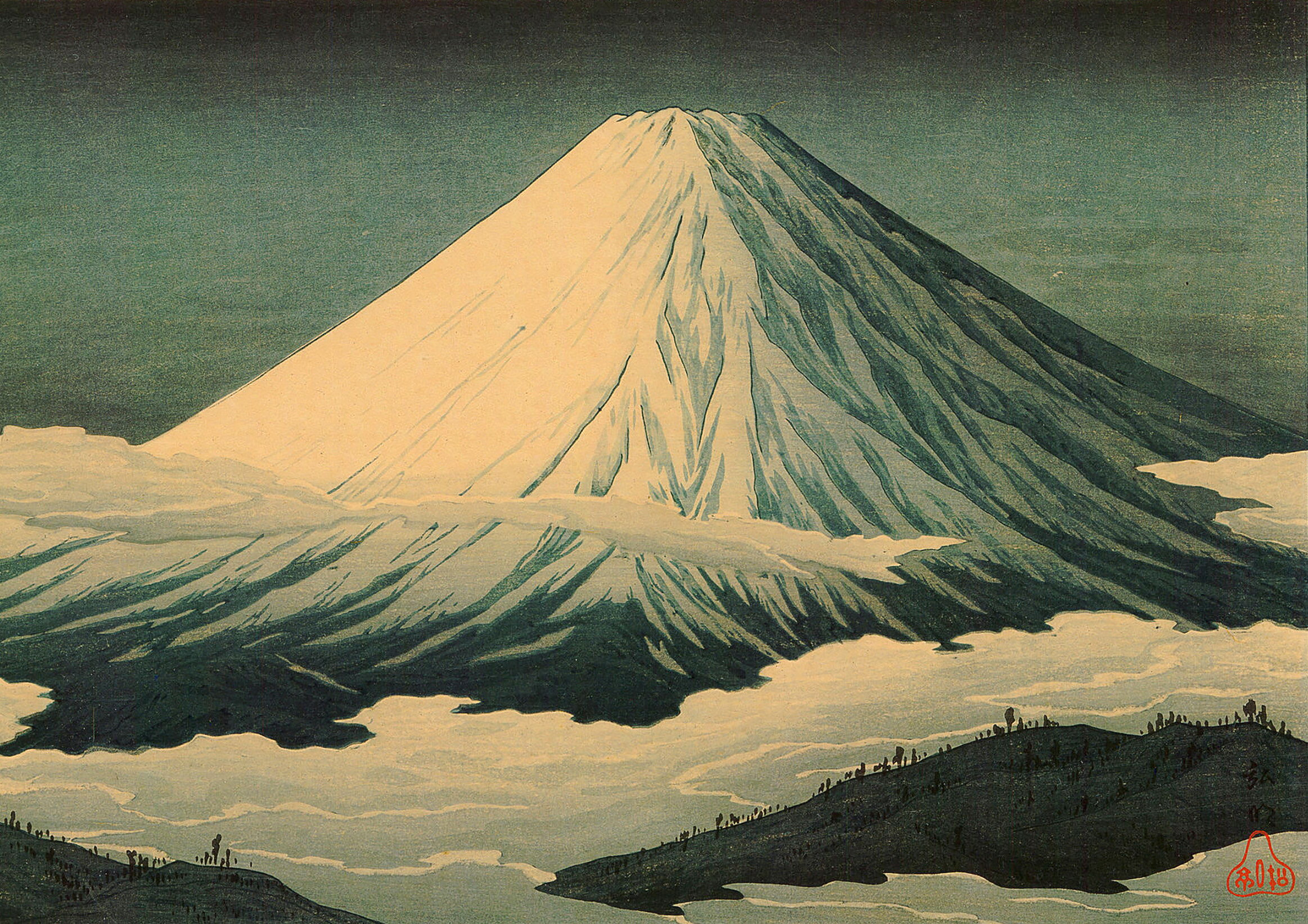 高橋松亭 「大室付近」　A2(420mm×594mm）アートポスター 日本製 絵画 インテリア 壁紙