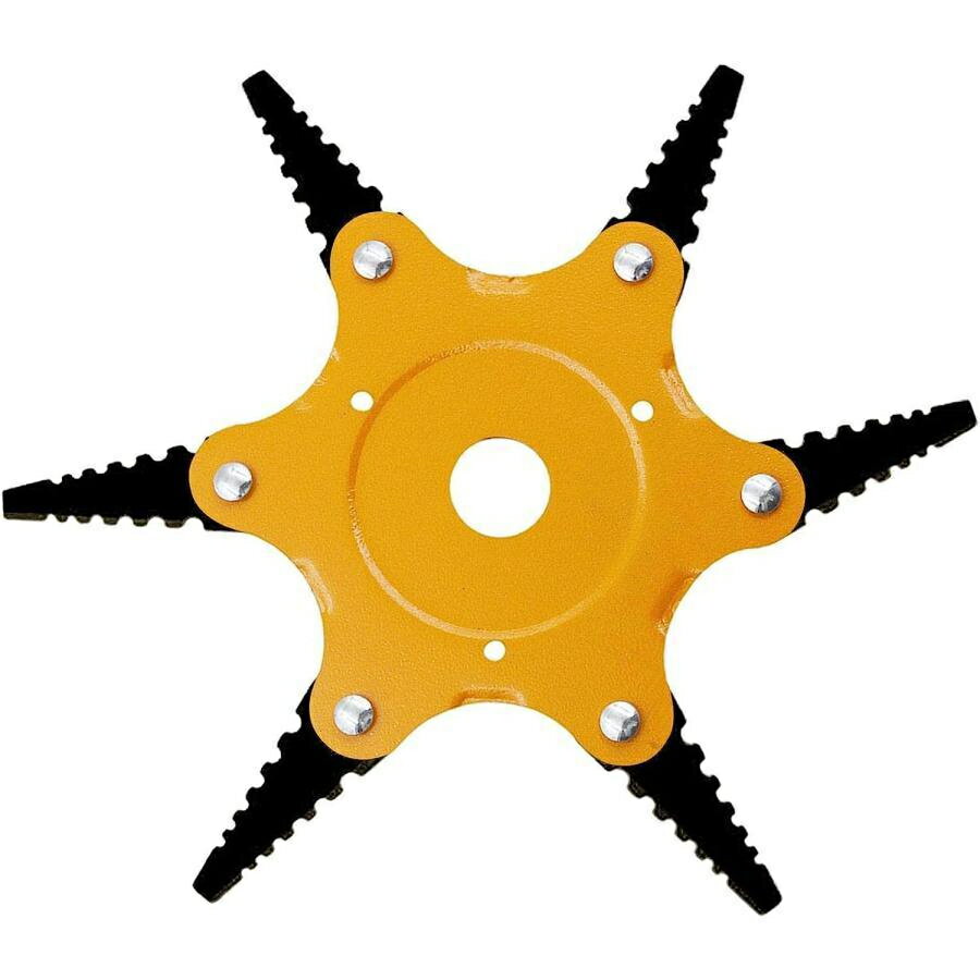 雑草ブラシヘッド 芝刈り機ヘッド 鋼線材 新型 草刈機用チップソー 雑草クリーニングツール 6歯ブラシ..