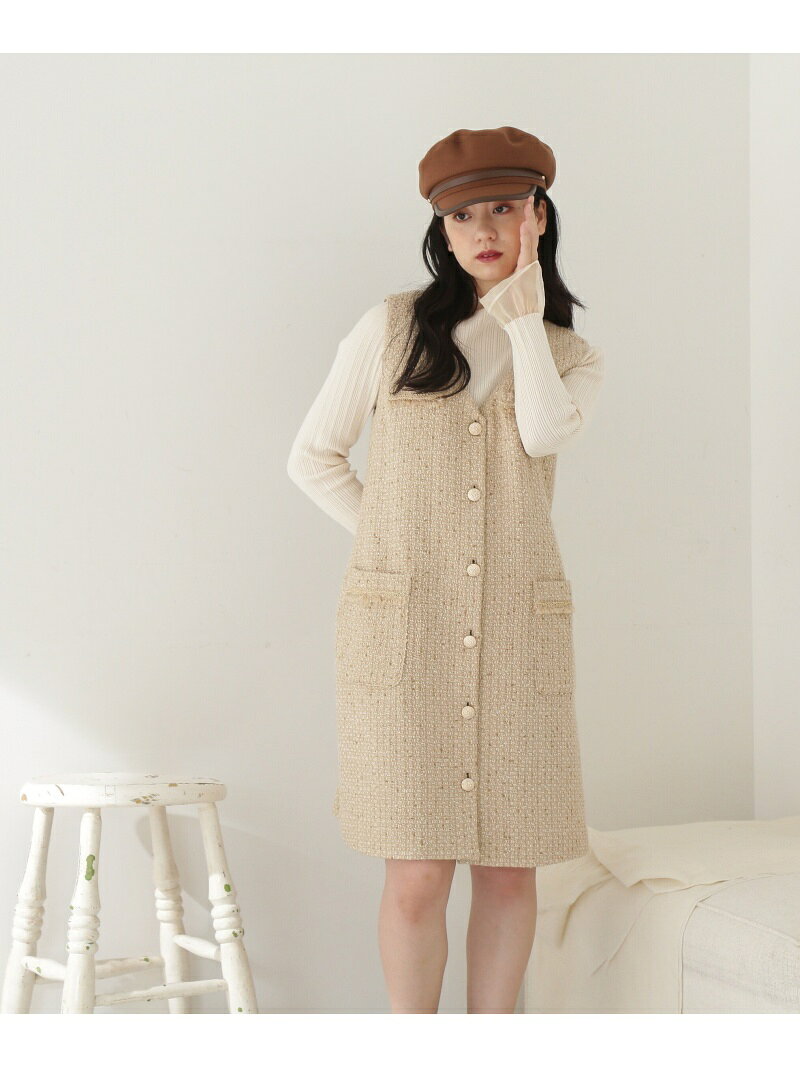 ミックスツイード ジレワンピース JILL by JILL STUART ジル バイ ジル スチュアート ワンピース・ドレス ワンピース ベージュ ブラック【送料無料】[Rakuten Fashion]のサムネイル