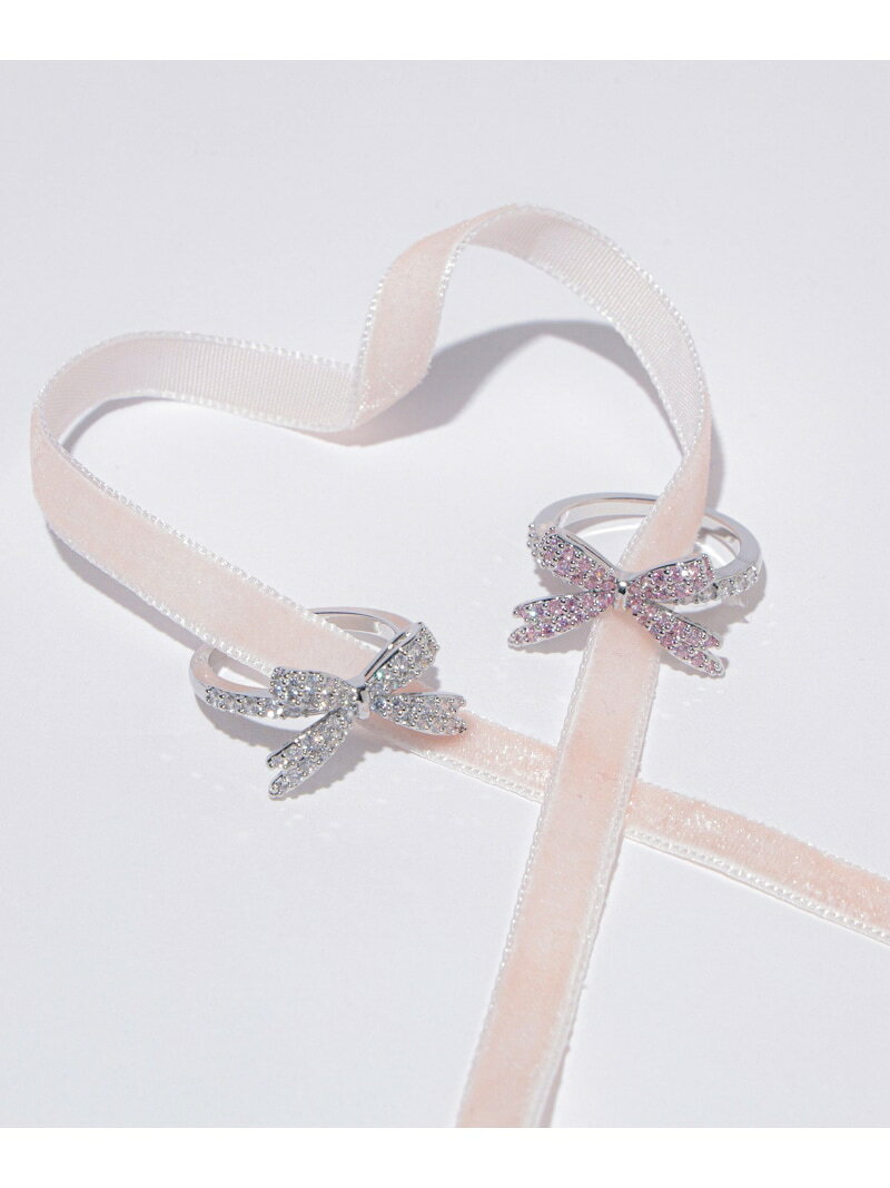 Cubic パヴェリボンリング JILL by JILL STUART ジル バイ ジル スチュアート アクセサリー・腕時計 その他のアクセサリー・腕時計 ピンク シルバー【送料無料】[Rakuten Fashion]