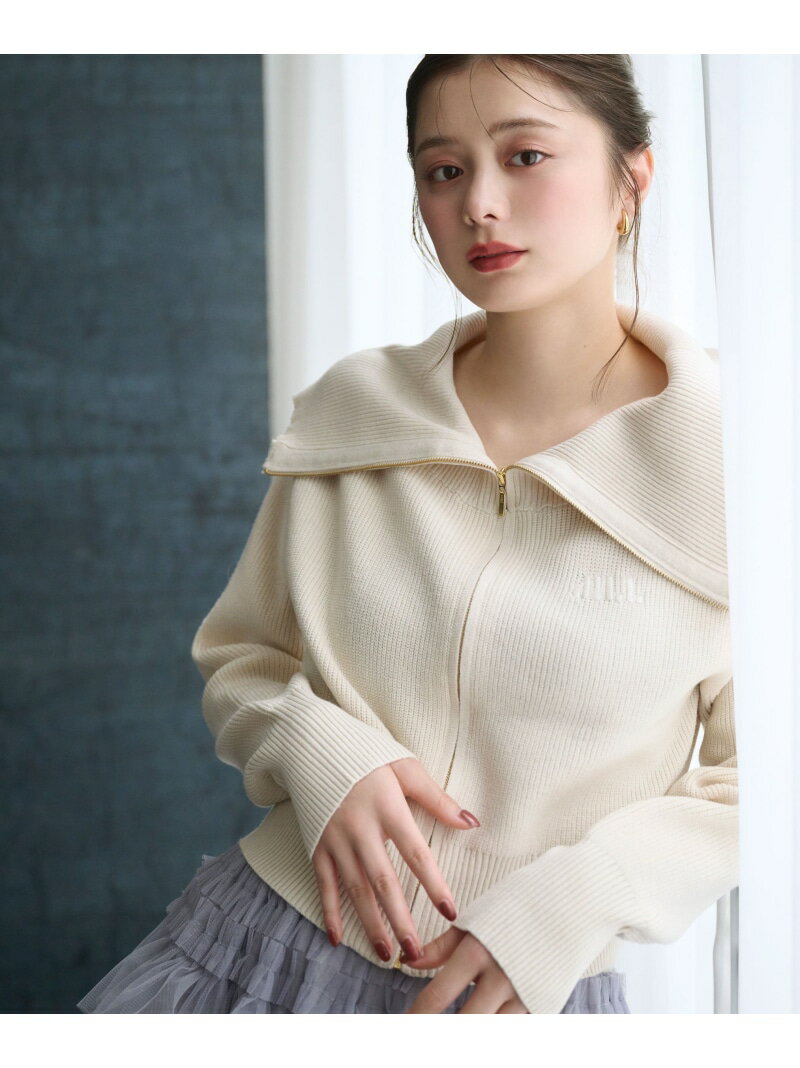 ビッグカラージップニット JILL by JILL STUART ジル バイ ジル スチュアート トップス ニット ピンク ブラウン ベージュ【送料無料】[Rakuten Fashion]のサムネイル