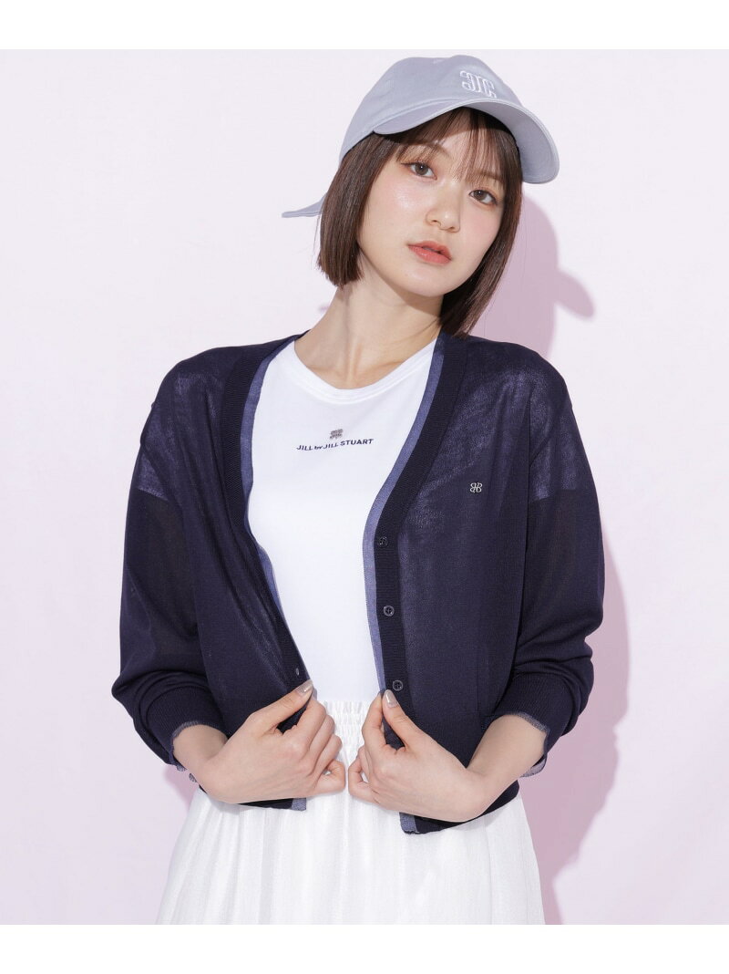 Rakuten - シアートリミングUVカーディガン JILL by JILL STUART ジル バイ ジル スチュアート トップス ニット ネイビー ピンク ホワイト【送料無料】[Rakuten Fashion]