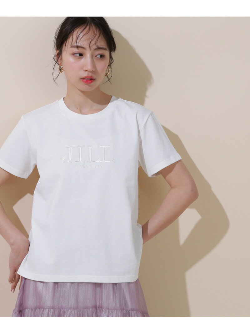 JBオーガニック刺繍ロゴTシャツ JILL by JILL STUART ジル バイ ジル スチュアート トップス カットソー・Tシャツ ホワイト ブラック ピンク シルバー【送料無料】[Rakuten Fashion]のサムネイル