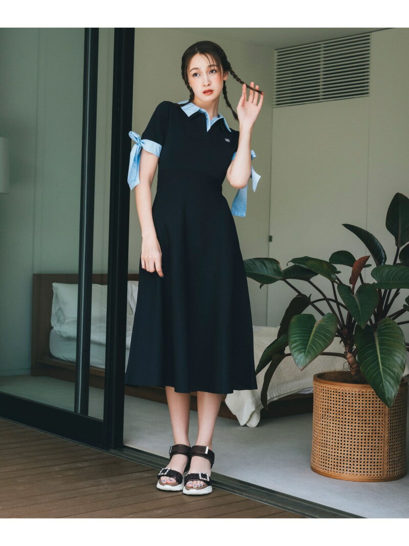 ダブルカラーニットワンピース JILL by JILL STUART ジル バイ ジル スチュアート ワンピース・ドレス ワンピース ホワイト ピンク ブルー【送料無料】[Rakuten Fashion]のサムネイル