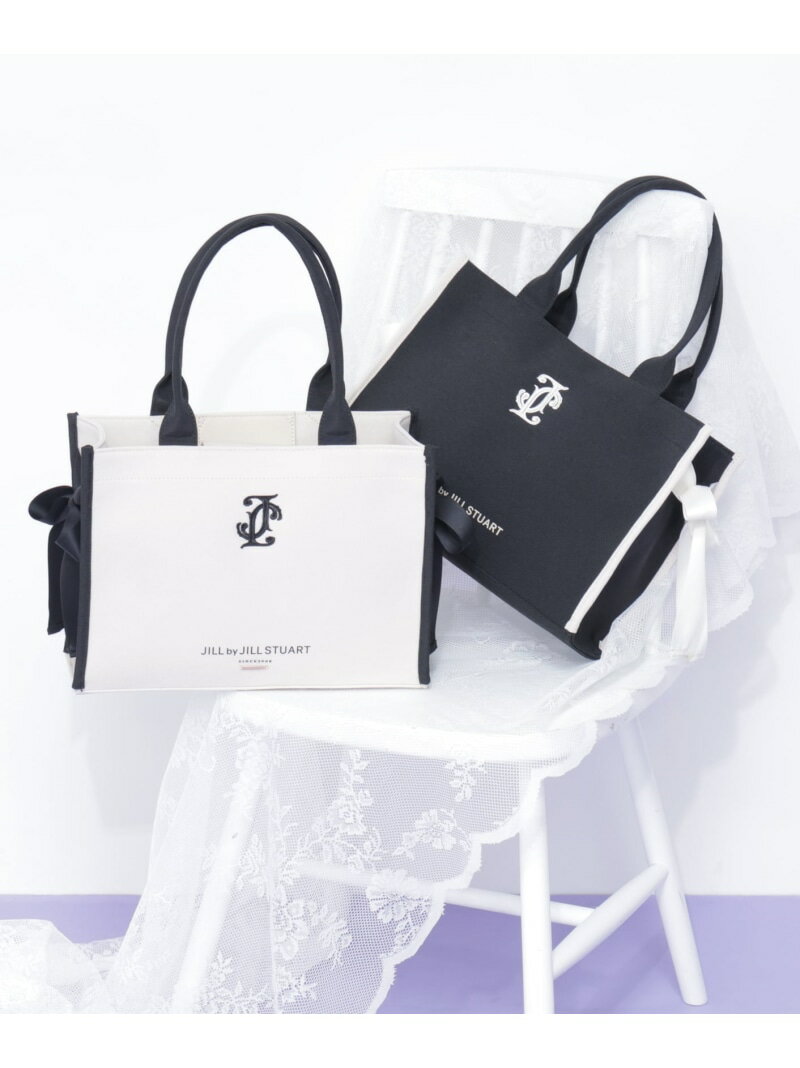 Rakuten - サイドリボントートバッグ JILL by JILL STUART ジル バイ ジル スチュアート バッグ その他のバッグ ホワイト ブラック【送料無料】[Rakuten Fashion]