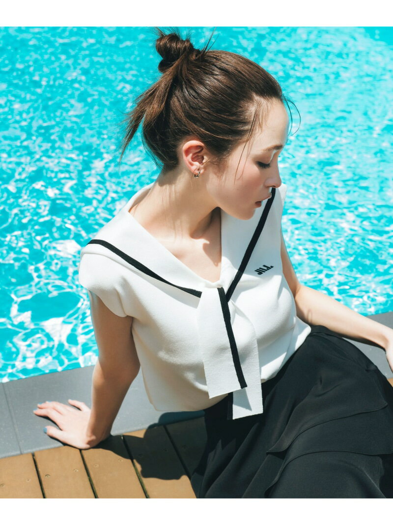 ビッグカラー配色ニット JILL by JILL STUART ジル バイ ジル スチュアート トップス ニット レッド ホワイト ブルー【先行予約】*【送料無料】[Rakuten Fashion]のサムネイル