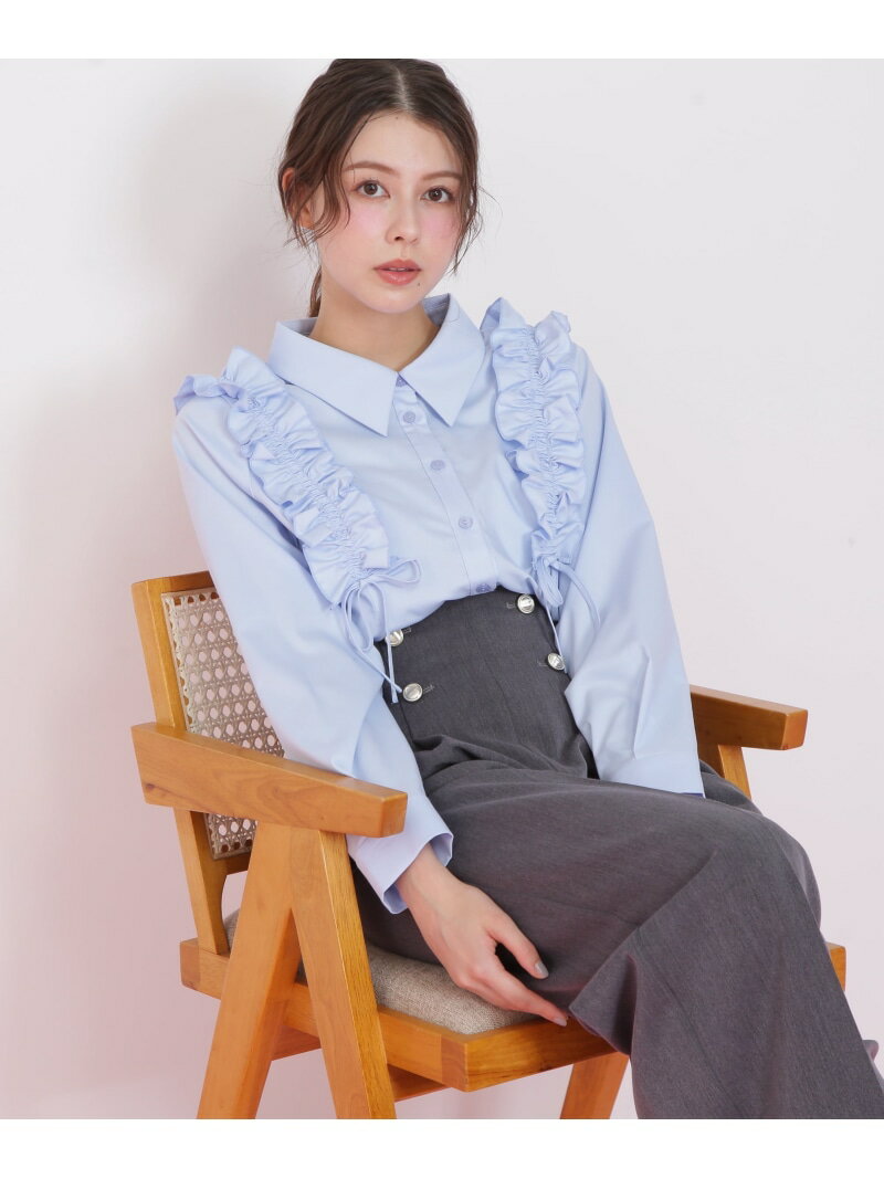 ショルダーフリルブラウス JILL by JILL STUART ジル バイ ジル スチュアート トップス シャツ・ブラウス ブルー ホワイト ブラック【送料無料】[Rakuten Fashion]のサムネイル