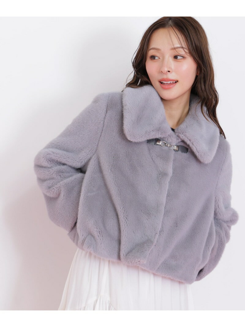 フェイクファーショートジャケット JILL by JILL STUART ジル バイ ジル スチュアート ジャケット・アウター その他のジャケット・アウター ブラウン ホワイト グレー【先行予約】*【送料無料】[Rakuten Fashion]のサムネイル