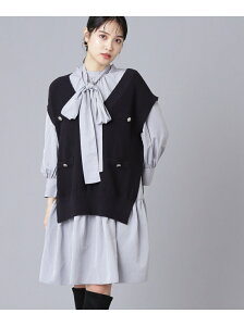 ニットベスト付ワンピース JILL by JILLSTUART ジル バイ ジルスチュアート ワンピース・ドレス その他のワンピース・ドレス ネイビー ブラック ホワイト【送料無料】[Rakuten Fashion]