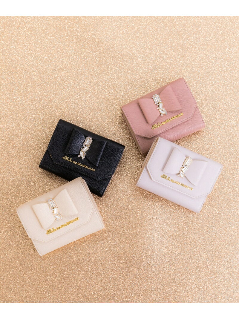 ◇リボンビジューウォレットシリーズ ミニ財布 JILL by JILL STUART ジル バイ ジル スチュアート 財布・ポーチ・ケース 財布 グレー ベージュ ピンク【送料無料】[Rakuten Fashion]のサムネイル