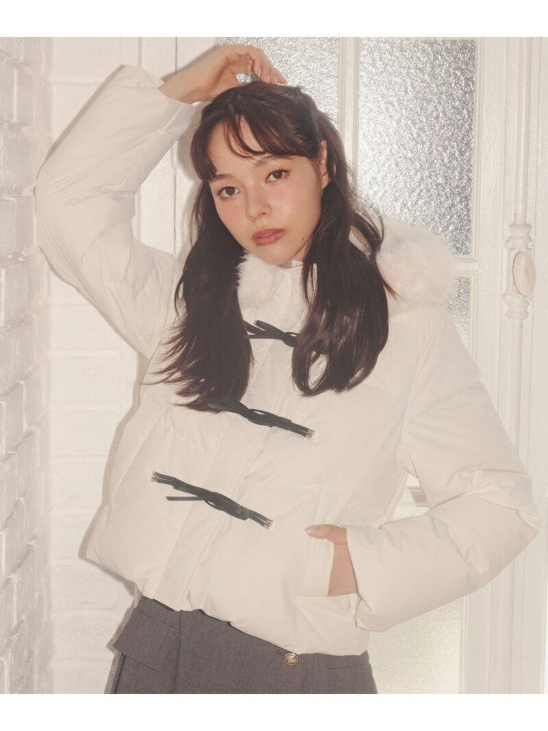 リボンダッフルダウン JILL by JILL STUART ジル バイ ジル スチュアート ジャケット・アウター その他のジャケット・アウター グレー ブラック ホワイト【先行予約】*【送料無料】[Rakuten Fashion]のサムネイル