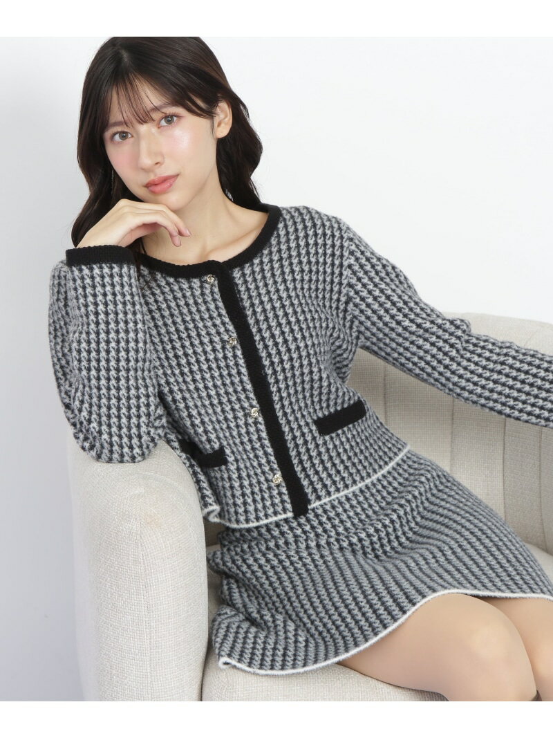 千鳥ジャガードニットセットアップ JILL by JILL STUART ジル バイ ジル スチュアート ワンピース・ドレス ワンピース グレー ブラック パープル【送料無料】[Rakuten Fashion]のサムネイル