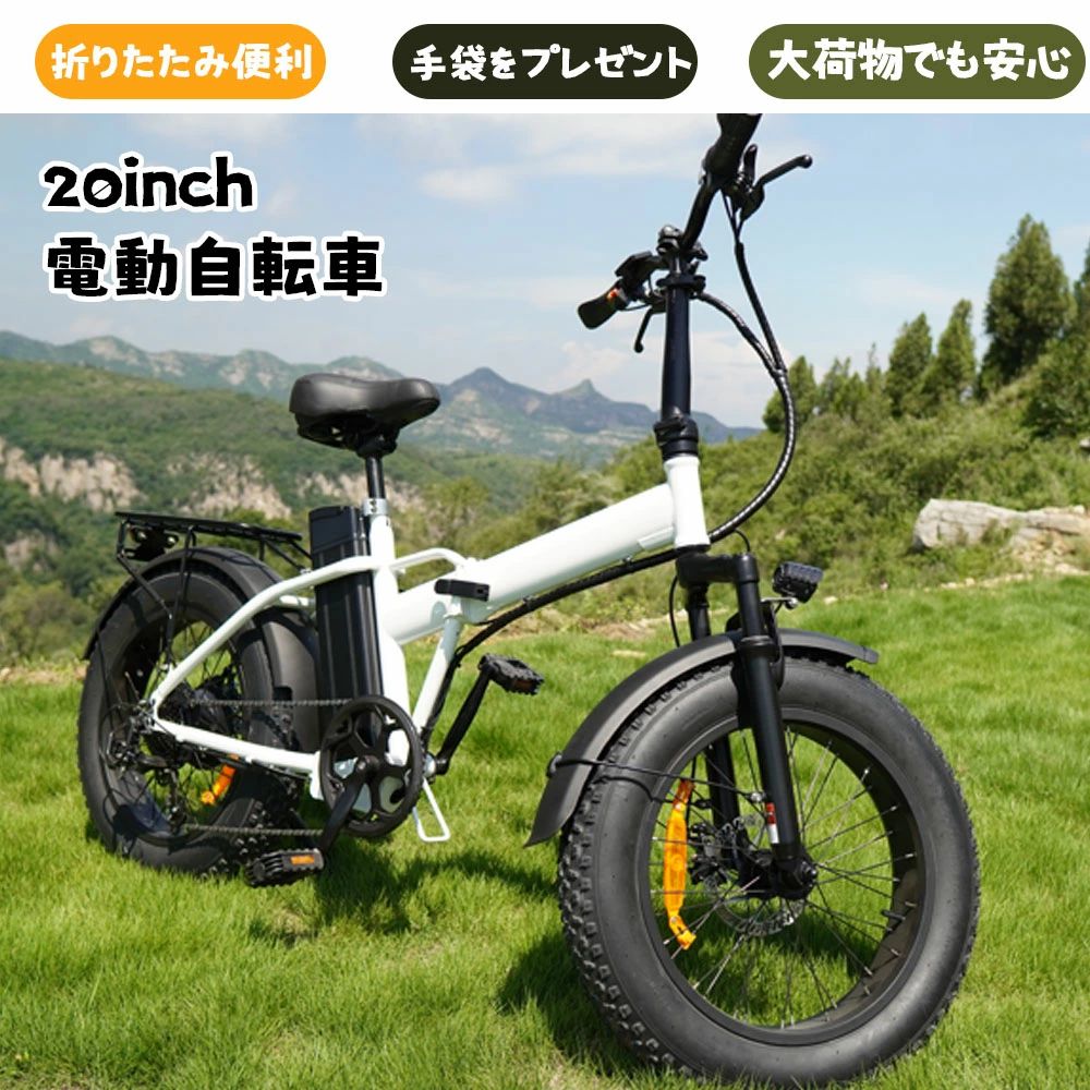 自転車 電動自転車 車 電動アシスト自転車 20 インチ スノータイヤ 折りたたみ式 付属サービス 手袋プレゼント 通学 通勤 アウトドア