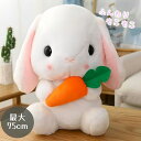 気楽 ぬいぐるみ ウサギ 特大 人参 にんじん クッション 兎 うさぎ うさちゃん 抱き枕 動物 アニマル かわいい チャーミング おもちゃ 誕生日 クリスマス ギフト サプライズ