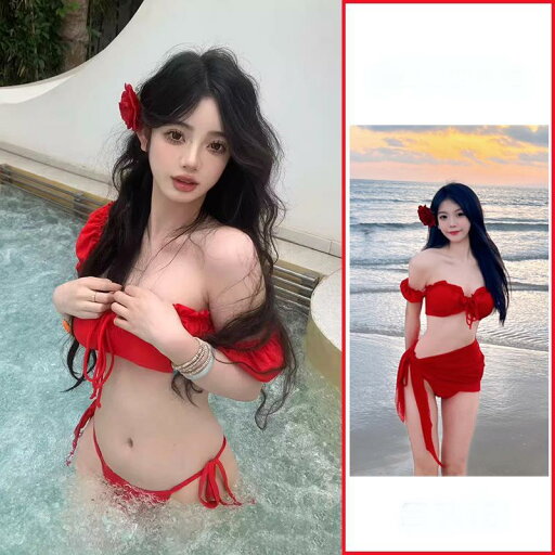 THOM WILLS セクシー 欧米風 レトロ 赤い ビキニ セパレート 水着 女性 ワイヤー入り 純情 THOM WILLS セクシー 欧米風 レトロ 赤い ビキニ セパレート 水着 女性 ワイヤー入り 純情