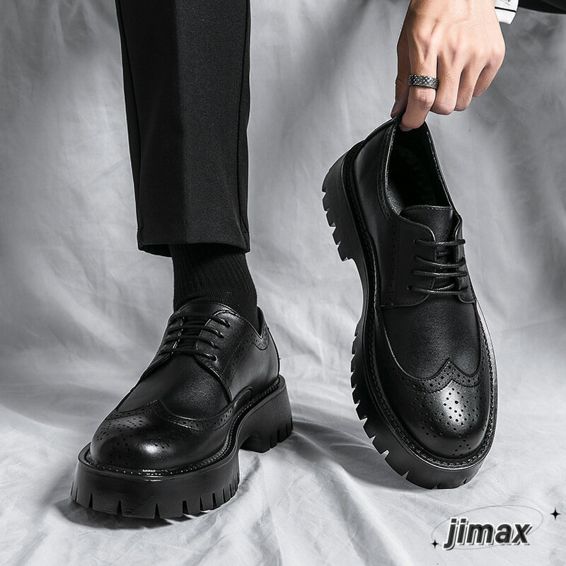 ローファー 青春 学生 秋冬 新作 ブローグ 幅広 ビジネスシューズ ローカット アウトドア レースアップ カジュアルシューズ 厚底 おしゃれ 紳士靴