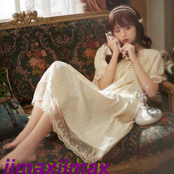 楽天くらしのjimaxちゃんネグリジェ 春夏 姫 ネグリジェ 半袖ワンピース 可愛いレースフレア ロング丈 ネグリジェ パジャマ レディース 大人可愛い部屋着 オシャレゆったり大きいサイズ