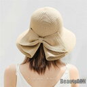 新生活 帽子 レディース 春夏 UVカット 麦わら帽子 つば広 紫外線対策 バックリボン 折りたたみ 日よけ 贈り物 おしゃれ 誕生日 母の日 実用的 プレゼン...