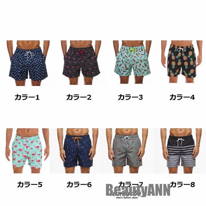 新生活 サーフパンツ メンズ 水着 トランクス 水陸両用 インナー付き 男性用 ボードショーツ 涼しい 夏 ビーチパンツ ハーフパンツ 総柄 プレゼント ギフト