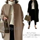 THOM WILLS ノーカラーコート ロングコート 厚手 チェスターコート レディース アウター 秋冬 通勤 暖かい 冠婚葬祭 フォーマル 韓国ファッション 卒業式 入学式 プレゼント ギフト(4)