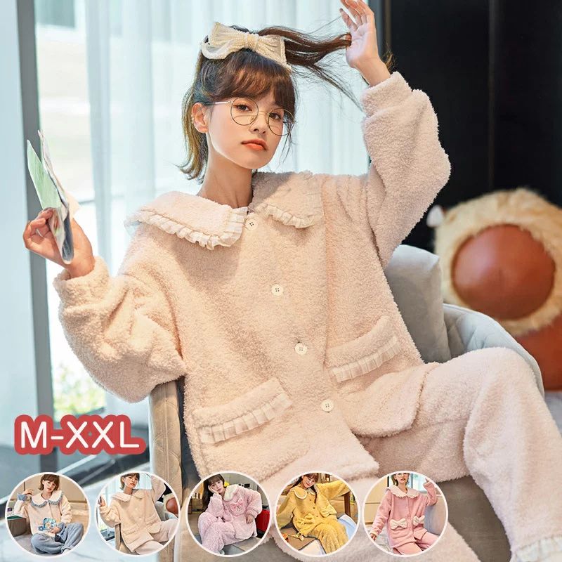楽天くらしのjimaxちゃんルームウェア 上下セット もこもこ レディース パジャマ フリース マイクロファイバー 厚手 ゆったり ゴ可愛い 冬 部屋着 長ズボン 秋冬ルームウェア かわいい プレゼント