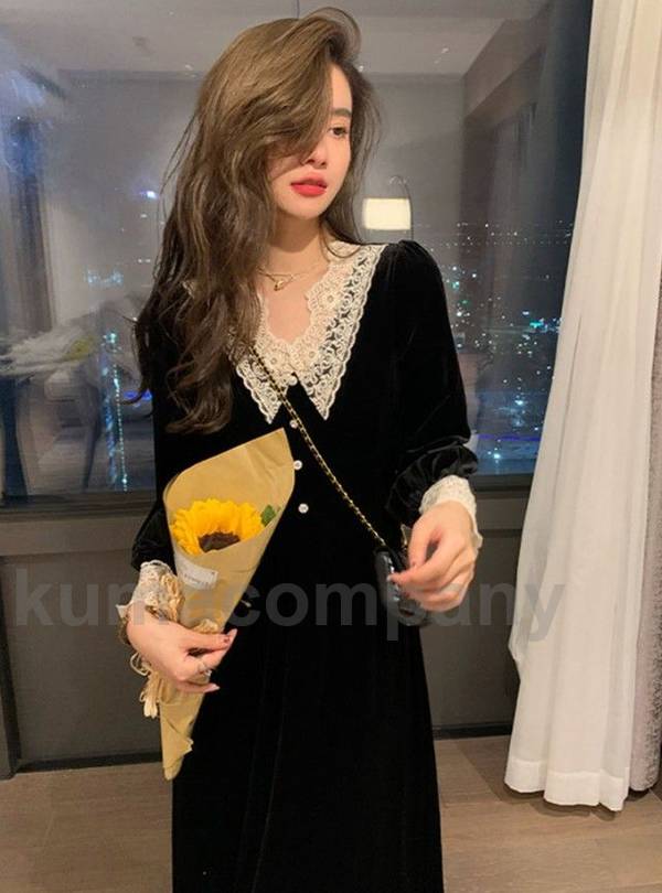 THOM WILLS ワンピース レディース 長袖 結婚式 お呼ばれ ドレス ロングワンピース 大きいサイズ 黒 赤 レース 韓国 ファッション きれいめ カジュアル 大人可愛い おしゃれ Aライン パーティードレス デート服 二次会 20代 30代 40代