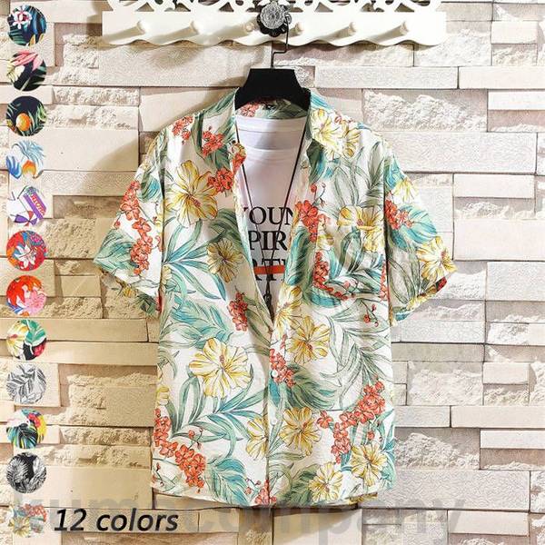 アロハシャツ メンズ シャツ 半袖シャツ 半袖 花柄 花柄シャツ 総柄 総柄シャツ 開襟 開襟シャツ カジュアルシャツ 大きいサイズ 夏 夏服 メンズファッショ...