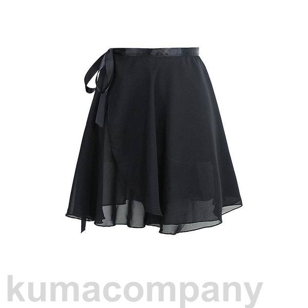 バレエ スカート レディース 大人 シフォン 透け感 リボン 社交ダンス レッスン着 練習着 ジュニア 新体操 発表会 柔らか 3