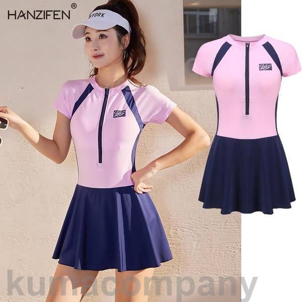 水着 レディース フィットネス水着 ワンピース オールインワン 半袖 ビキニ 胸パッド付 水着 女性用 水着 大きいサイズ 体型カバー スクール水着 小胸 盛れる