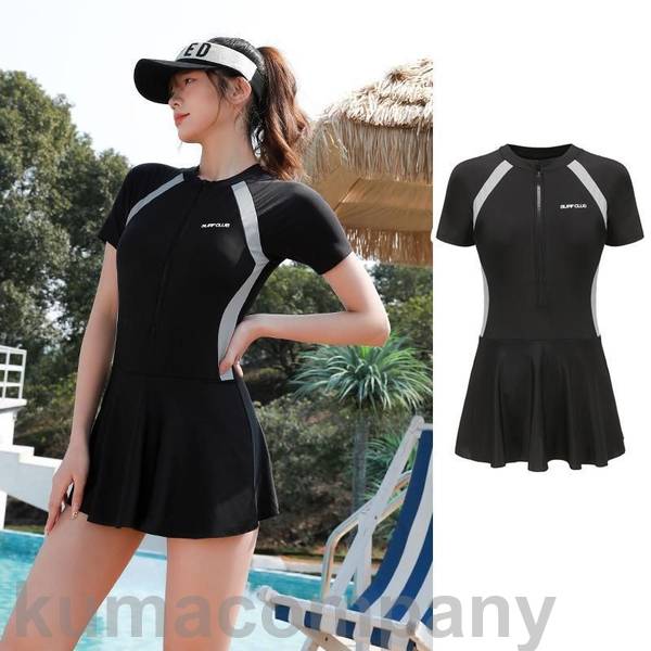 水着 レディース フィットネス水着 ワンピース オールインワン 半袖 ビキニ 胸パッド付 水着 女性用 水着 大きいサイズ 体型カバー スクール水着 小胸 盛れる