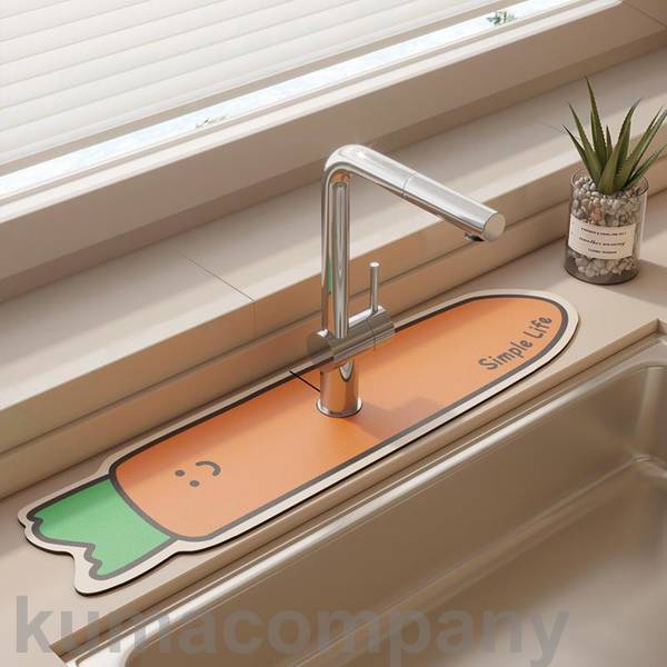 野菜柄 かわいい 蛇口マット 珪藻土 シンクマット 水切りマット 洗面台 キッチン ソフト 珪藻土マット 水栓マット 抗菌 防カビ 滑り止め