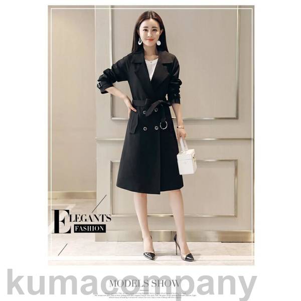 スプリングコート トレンチコート ジャケット ロングジャケット 膝丈 べルト付き レディース 春コート 秋 ロングコート 入園式 卒園式 入学式 卒業式