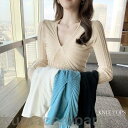 ニットセーター レディース 40代 秋冬長袖 きれい セーター トップス リブニット Vネック ニットソー フレア 可愛い ゆったり カジュアル 通勤 着痩せ お洒落