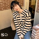 ニットセーター レディース ボーダー柄 セーター オーバーサイズ ニット トップス セーラー襟 大人可愛い ニットトップス 秋冬 レトロ プレゼント