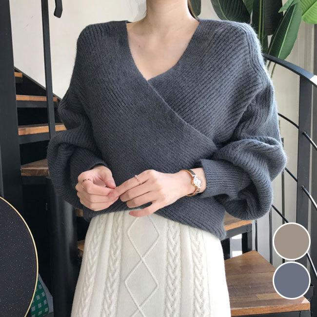 【楽天スーパーSALE割引商品】ニットセーター Vネック レディース セーター 厚手 ニット 体型カバー ニ..