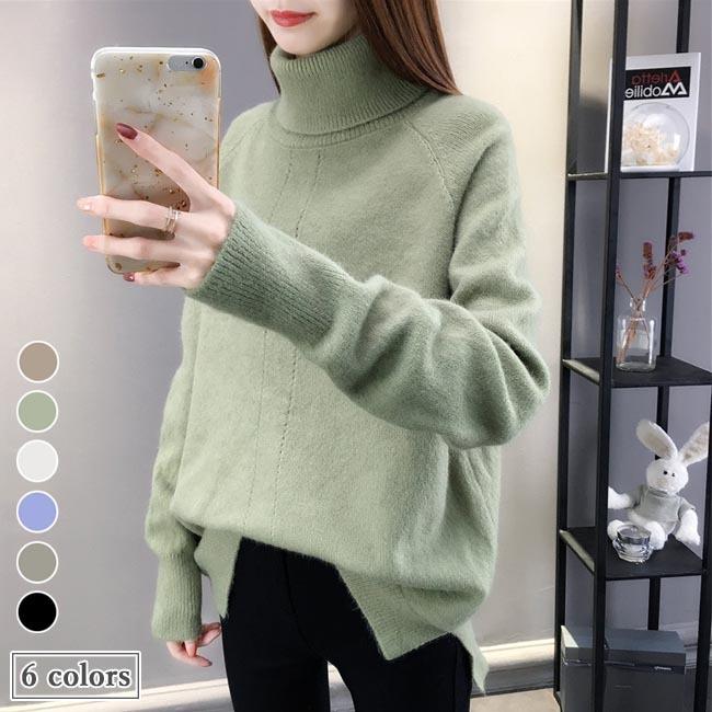 【楽天スーパーSALE割引商品】ニットセーター 厚手 レディース セーター タートルネック ニット ラグラ..