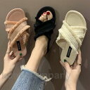 サンダル レディース スリッパ サマーサンダル タッセル ぺったんこ 夏スリッパ 外出靴 夏 ミュール クロスベルト 美脚 カジュアルシューズ