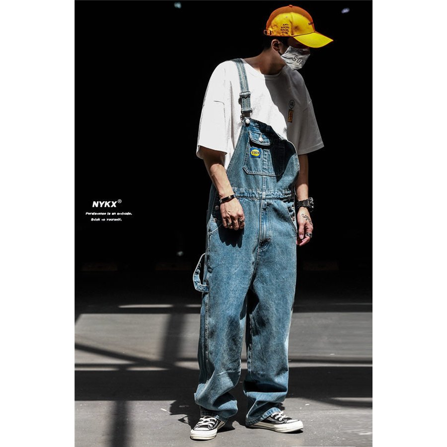 サロペット メンズ デニム デニムパンツ オーバーオール ジーンズ オーバーオール デニムパンツ ツナギ 細身 ストリート系 バレンタイン 2023