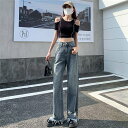デニムワイドパンツ レディース ジーンズ 人気 デニム ワイドパンツ 脚長効果 ジーンズ 春夏 ボトムス ガウチョパンツ おしゃれ 大人 カジュアル バレンタイン 2023 プレゼントa
