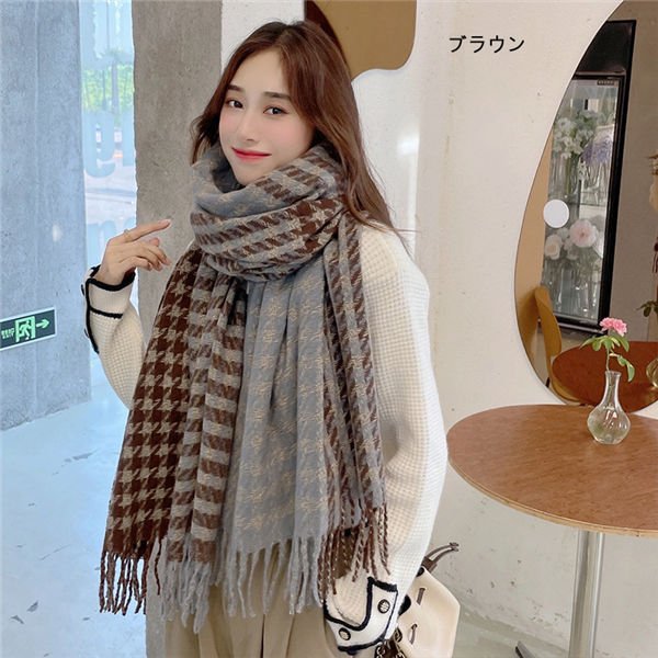 レディース 羽織 マフラー チェック柄 大判 マフラー レディースマフラー ストール 可愛い 秋 旅行 防寒 冷房対策 マフラー バレンタイン 2023 プレゼント