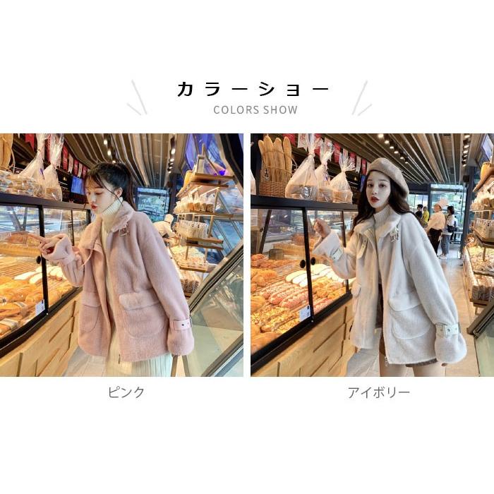 くらしのjimaxちゃんのボアジャケット レディース ファージャケット フェイクファー スタンドカラー 冬アウター コート もこもこ ふわふわ あったか 保温性 暖かい 冬新作 バレンタイン 2023 プレゼント｜アングル2