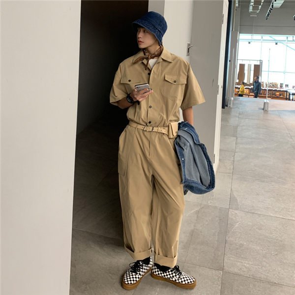 サロペット メンズ オーバーオール 半袖 作業服 作業着 スウェットパンツ 無地 つなぎ ロング丈 春服 夏物 リゾート バレンタイン 2023