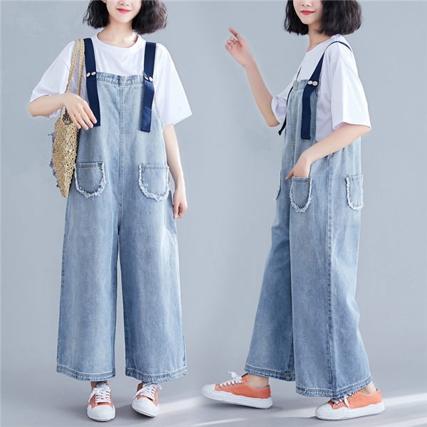 THOM WILLS サロペットデニムパンツ レディース ワークパンツ ワイド スウェット サルエルパンツ 太め ゆったり 可愛い バレンタイン 2023 プレゼント