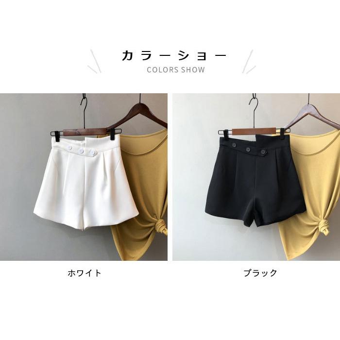 THOM WILLS ショートパンツ レディース ワイドパンツ ショート丈 パンツ ハイウエスト ゆったり 無地 お洒落 カジュアル ボトムス すっきり バレンタイン 2023 プレゼント