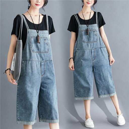 サロペットデニムパンツ レディース オーバーオール 7分丈 ガウチョパンツ ワイドパンツ 太め ヴィンテージ風 バレンタイン 2023 プレゼント サロペットデニムパンツ レディース オーバーオール 7分丈 ガウチョパンツ ワイドパンツ 太め ヴィンテージ風 バレンタイン 2023 プレゼント