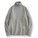 ニット セーター メンズ ニット セーター フリース 無地 長袖 ニット ハイネック セーター タートルネック 秋服 秋冬 メンズファッション バレンタイン 2023