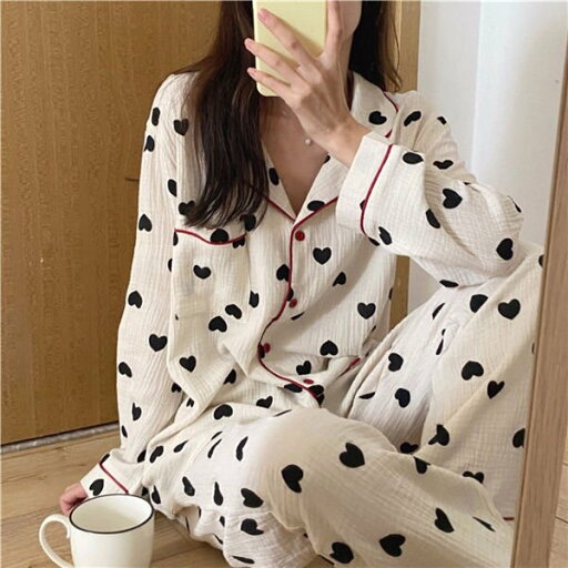 パジャマ ルームウェア レディース 上下セット ハット柄 可愛い 長袖 トップス ロングズボン パジャマ 部屋着 春秋 バレンタイン 2023 プレゼント パジャマ ルームウェア レディース 上下セット ハット柄 可愛い 長袖 トップス ロングズボン パジャマ 部屋着 春秋 バレンタイン 2023 プレゼント